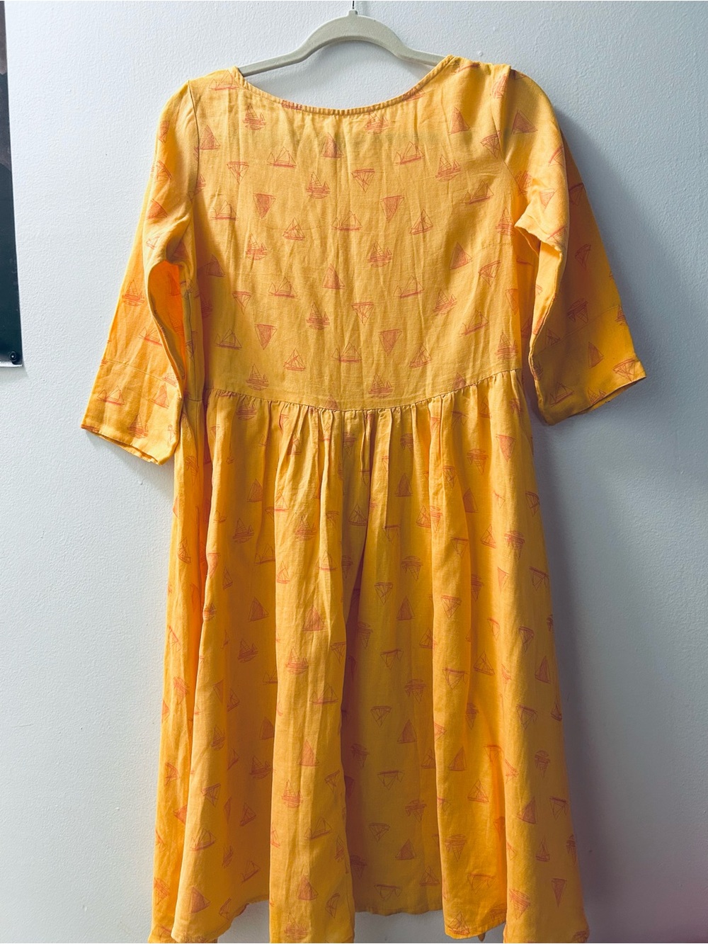 Yellow Cotton Soft Midi Dress